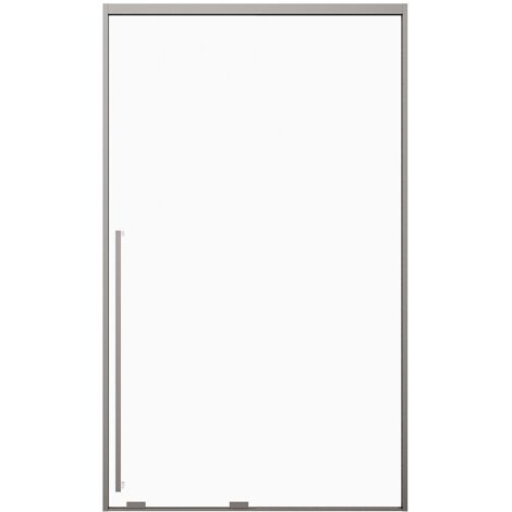 Vente-Unique – Porte de douche coulissante 120 x 200 cm – Verre trempé 8 mm – Coloris gris brillant – Installation réversible – Poignée design incluse (1/5)