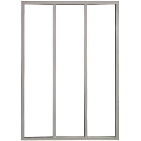Vente-Unique – Verrière atelier en aluminium thermolaqué blanc 90 x 105 cm – Verre trempé 4 mm – Installation en tunnel – Pour intérieur lumineux