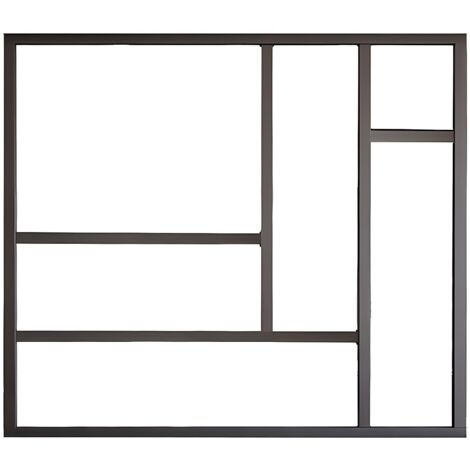 Vente-Unique – Verrière atelier en aluminium noir 150 x 130 cm – Verre trempé 4 mm – Installation sur supports en métal, bois, ciment – Création exclusive