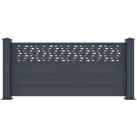 Clôture à poser H89 x L188.6 cm en aluminium anthracite  à motifs - BAZIO