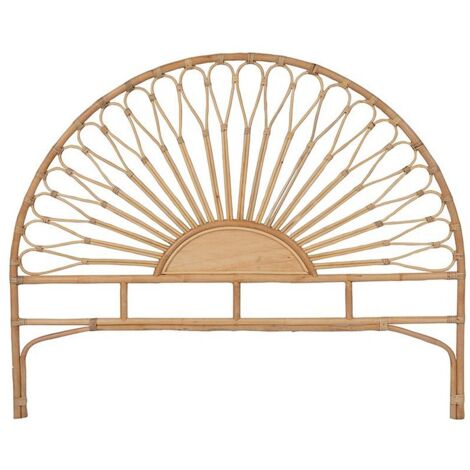 Vente-Unique – Tête de lit 160 cm en rotin naturel – Finition cannage – Longueur 165 cm, Hauteur 135 cm – À fixer au mur (1/5)