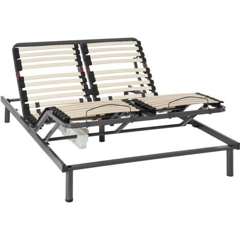 Lit double 160x200 cm - lit led bas avec éclairage télécommandé