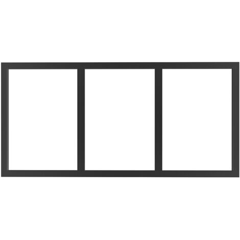 Vente-Unique – Imposte atelier en aluminium thermolaqué noir – Dimensions L83 x H40 cm – Verre trempé 4 mm – Installation facile sur supports divers