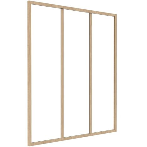 Vente-Unique – Verrière atelier en aluminium thermolaqué naturel clair 90 x 105 cm – Verre trempé 4 mm – Installation en tunnel – Pour intérieur lumineux