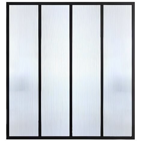 Vente-Unique – Verrière atelier en aluminium noir 120x105 cm – Verre trempé texturé – Finition mat – Pour intérieur – Made for design