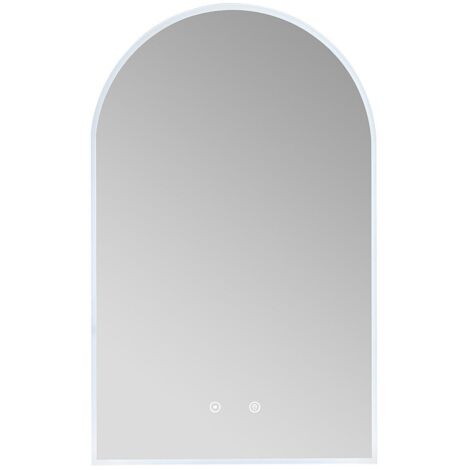 Miroir de salle de bain en arche anti buée avec leds - L50 x H80 cm - ARCADI