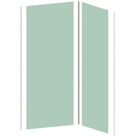 Vente-Unique – Lot de 2 panneaux muraux de douche en aluminium vert clair – Dimensions L90 x L120 x H210 cm – Traitement anti-rayure – Pose collée