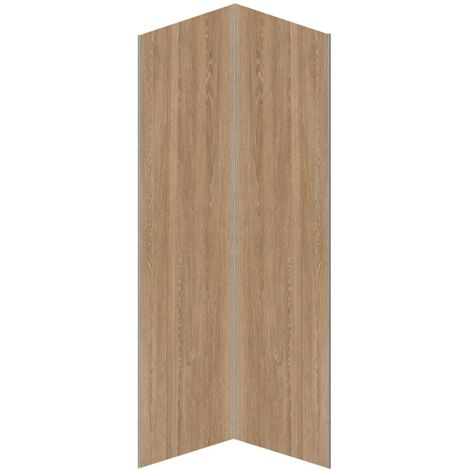 Vente-Unique – Lot de 2 panneaux muraux de douche en aluminium effet bois – Dimensions 90 x 210 cm – Traitement anti-rayure et hydrofuge