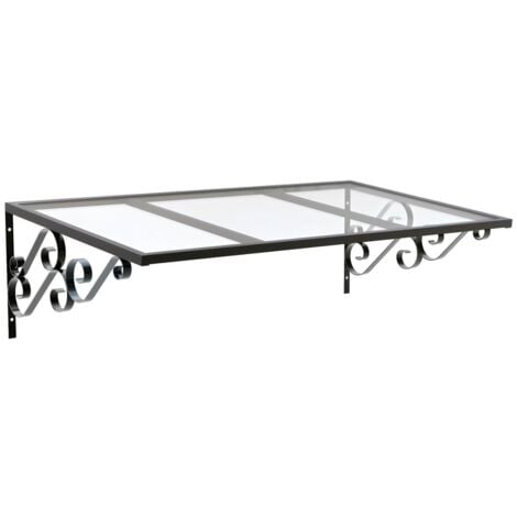 Auvent de porte en aluminium L120 x l80 cm incliné AMBAN