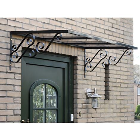 Auvent de porte en aluminium L120 x l80 cm incliné AMBAN
