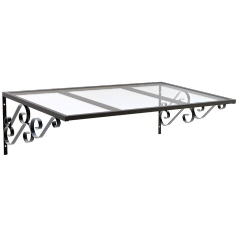 Auvent De Porte Incliné AMBAN - Aluminium, Dimensions 120x80 Cm, Protection Contre Les Intempéries
