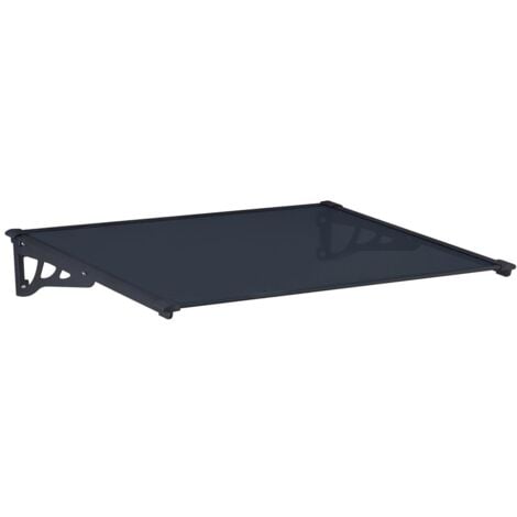 Auvent de porte en aluminium 120 x 90 cm incliné noir KEPLER