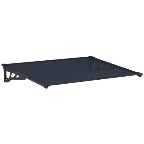 Auvent de porte en aluminium 120 x 90 cm incliné noir KEPLER