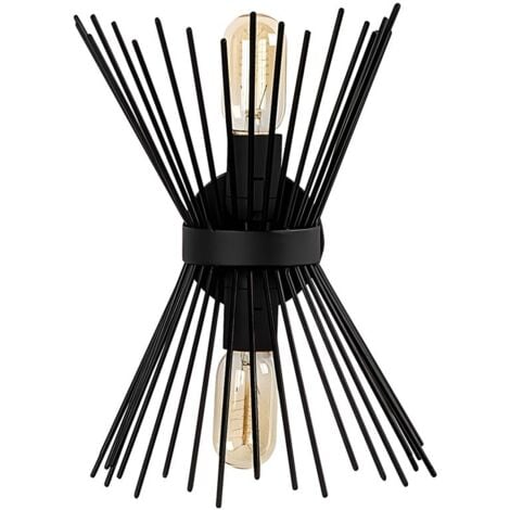 Applique murale filaire en métal - H. 33 cm - Noir - KIRPI