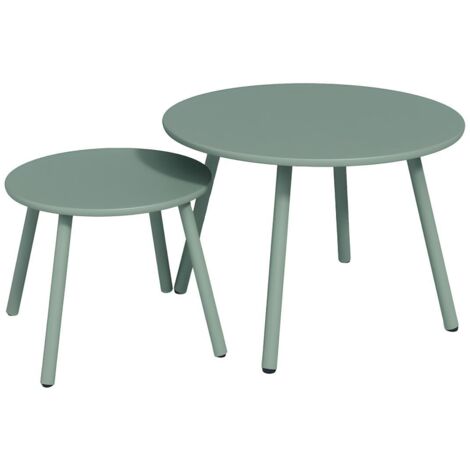 Tables gigognes de jardin en métal - Vert amande - MIRMANDE de MYLIA