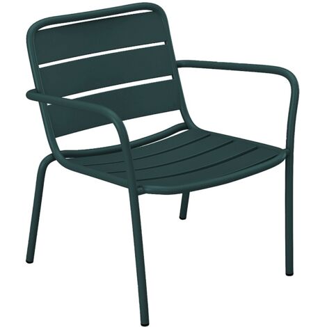Fauteuil Bas De Jardin Empilable Métal Orange Clair MIRMANDE - Vente-Unique - Résistant Extérieur