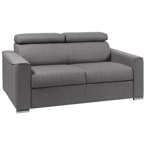 Canapé-lit pliable convertible gris mousse mémoire de forme avec dossier soutien, futon portable petit espace