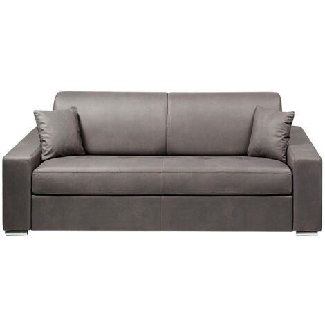 Canapé 4 places convertible express en tissu - Gris - Couchage 160 cm - Matelas 14 cm EMIR (1/3)