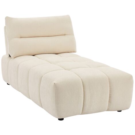 Vente-Unique – Méridienne en tissu texturé beige – Dossier avance-recule – Dimensions 95x196x93cm – Garnissage mousse polyuréthane – Charge max 120kg