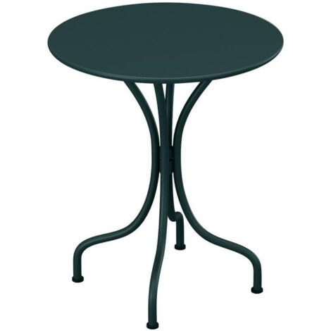 Table ronde de jardin D.60 cm en métal - Vert sapin - MIRMANDE de MYLIA (1/4)