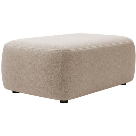 Pouf en tissu texturé taupe DAVISO (1/5)