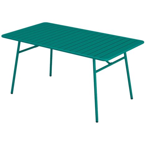 Table de jardin L.160 cm en métal - Bleu canard - MIRMANDE de MYLIA