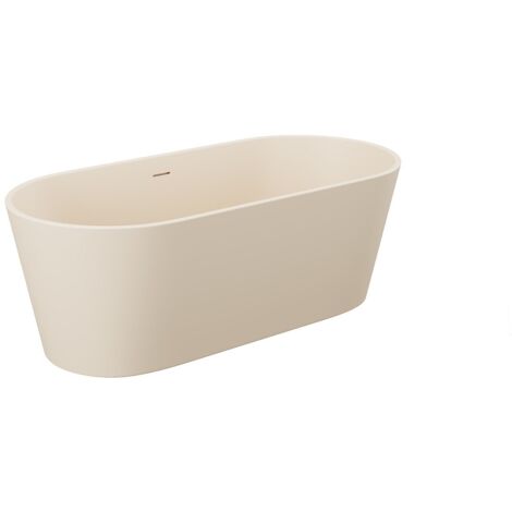 Baignoire îlot ovale - 255L - 159 x 74 x 56 cm - Beige mat - Acrylique - LUZECA (1/5)