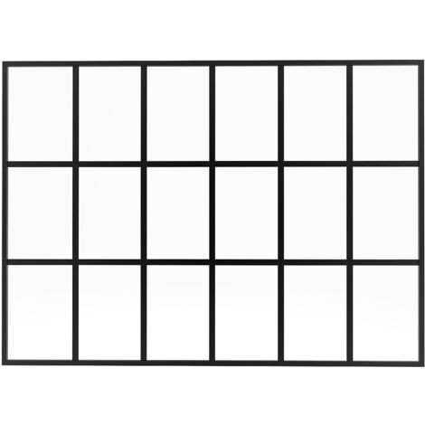 Vente-Unique – Verrière en aluminium thermolaqué 180x130 cm – Verre trempé 4 mm – Noir – Pour intérieur lumineux et esthétique