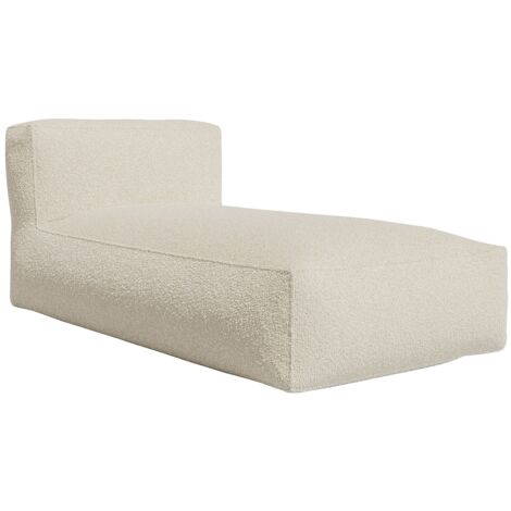 Méridienne en tissu bouclette blanc cassé NOUMARA