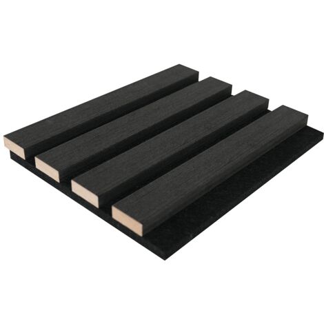 Panneau mural acoustique - Finition bois gris anthracite - Pack de 3,12 m² - Lot de 2 pièces - PENCIA (1/3)