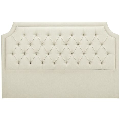 Tête de lit capitonnée 200 cm - Tissu - Beige - JOHENE (1/5)