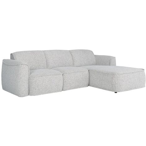 Canapé d'angle droit en tissu chiné gris DIOMARO (1/5)