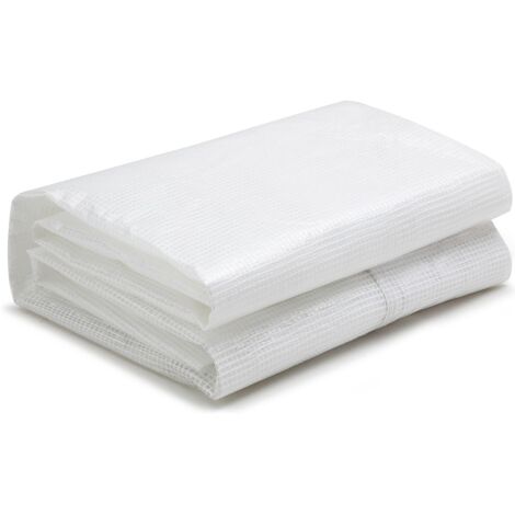 Couverture de rechange pour serre tunnel avec porte 36 m² - L300 x l1200 x H200 cm - Blanc - ALOCASIA (1/5)