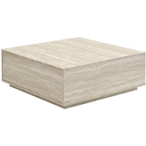 Table basse avec 2 tiroirs en MDF - Effet travertin beige - ANTRIM de Pascal Morabito