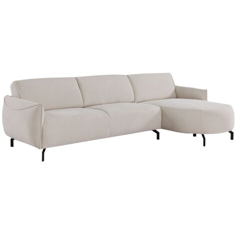 Canapé d'angle droit en tissu beige FERIONA (1/5)