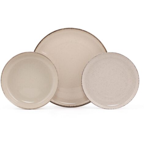 Service vaisselle en porcelaine 18 pièces - Crème - SANCHA (1/5)