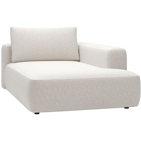 Méridienne droite en tissu chiné crème DAVISO