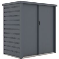 Vente-Unique – Armoire de jardin en métal galvanisé gris 1,31 m³ – Dimensions 125x80x131 cm – 2 portes avec serrure à clé – Toit monopente