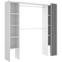 Mobimarket – Dressing extensible Dorian – 110/180 cm – 2 penderies et 8 lingères – Panneau de particule mélaminé – Éco-responsable, fabriqué en Europe
