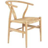 Chaise en teck et paille - Naturel - POGIANA