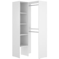 Dressing d'angle blanc 79 cm – 4 lingères, 2 penderies – Éco-responsable, fabriqué en Europe – Optimise l'espace – Dekit