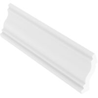 Lot de 3 corniches plafond en polystyrène L290 x l1.4 x H6 cm blanc - TOSCRIA