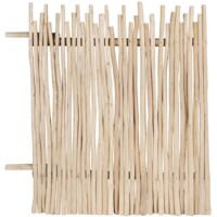 Vente-Unique – Clôture bois de teck 100 x 120 cm – Coloris naturel clair – Ajouré avec visserie et fixations – Pour pose enterrée