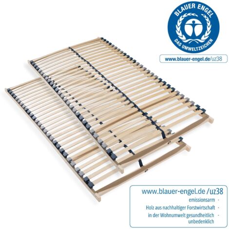 Sommier à lattes 180x200, ergonomique 7 zones 28 lattes, charge env. 150 kg lattes flexibles en bois, Made in Germany