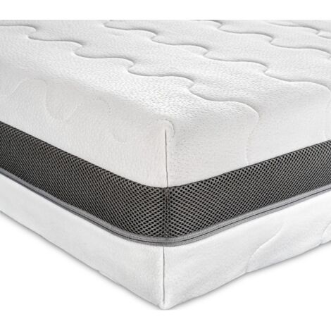 Matelas 90x200 H2 H3, 7 zones, Confortable et indéformable, Épaisseur 18 cm en mousse froide 90 x 200 matelas avec double housse en tissu doux