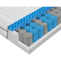 Matelas 160x200, 21cm Matelas à ressorts ensachés 160x200 H2 H3, matelas ergonomique 7 zones avec ressorts ensachés haute densité, Certifié Oeko-Tex