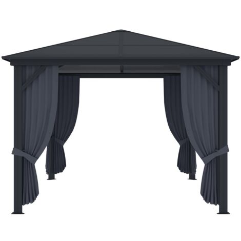 Gartenpavillon aus Aluminium 3 x 3,95 m 11,8 m² Mit Vorhang RADELA