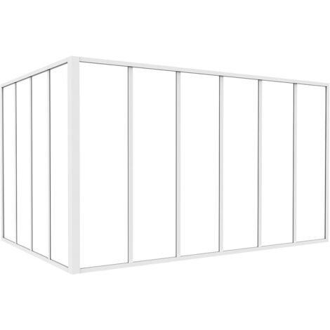 Glaswand BAYVIEW 90x105cm - Weiße Raumtrenner Aus Aluminium & Sicherheitsglas