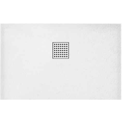 Extraflache, zuschneidbare Aufsatz- oder Einbauduschtasse - Kunstharz SMC - Weiß - 120 x 90 cm - MIRNOSA