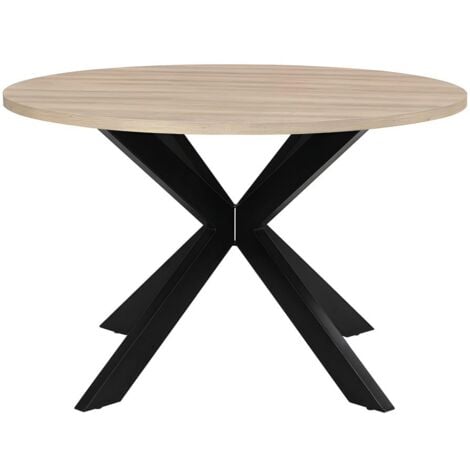 Esstisch - 4 Personen - MDF & Metall - Eichefarben & Schwarz - TILKI